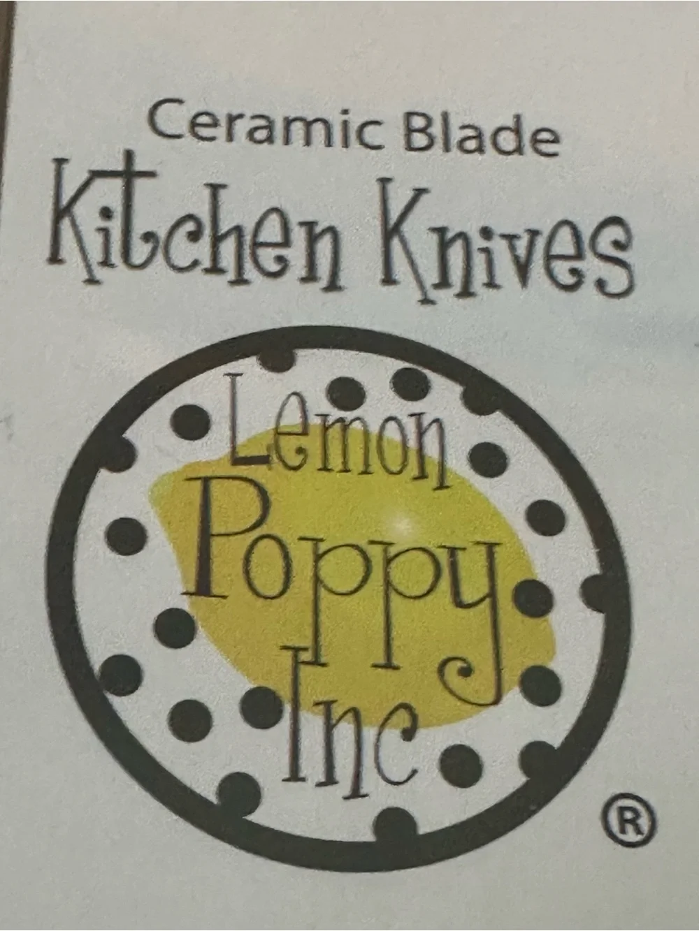 Lemon Poppy Inc Polka Dot Ceramic Blade Knife Set